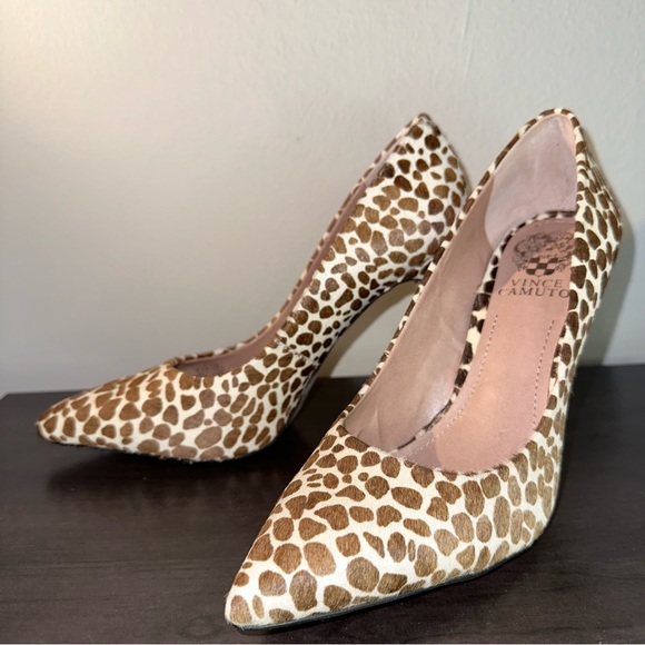 Vince Camuto - Spotted Snow Cheetah Pony Hair Heels - Picture 3 of 5